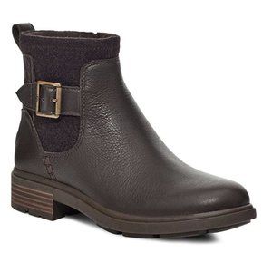 NWT UGG Harrison Moto Buckle Boots Brown Leather (11)
